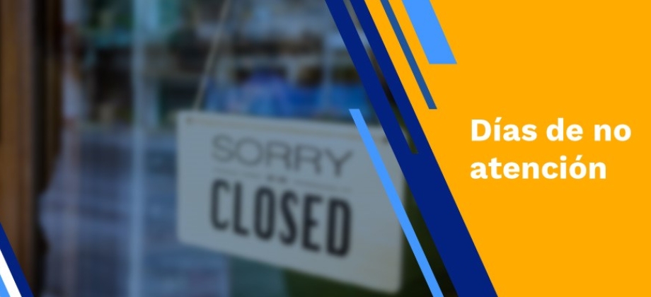 Embajada de Colombia en Nicaragua y su sección consular no tendrán atención al público el 30 de mayo