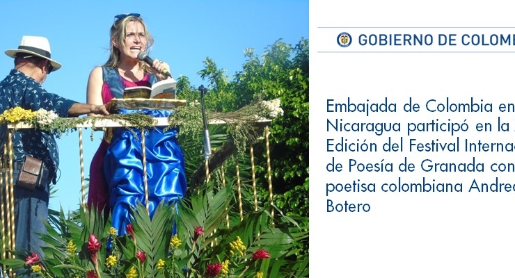 Embajada de Colombia en Nicaragua participó en la XIV Edición del Festival Internacional de Poesía de Granada con la poetisa colombiana Andrea Cote 
