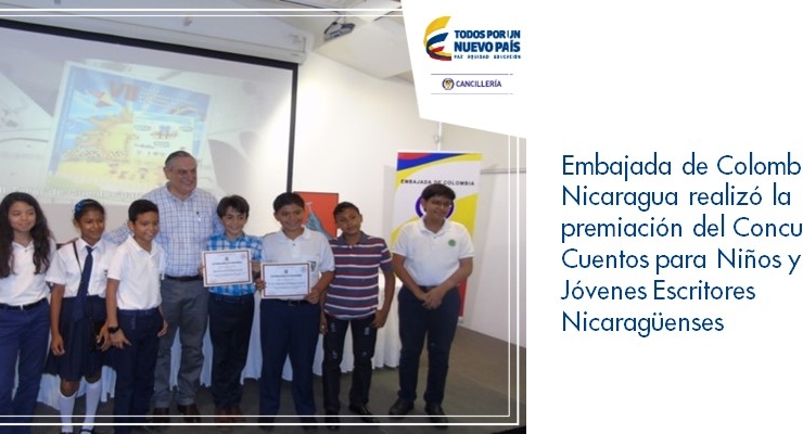 Embajada de Colombia en Nicaragua realizó la premiación del Concurso de Cuentos para Niños y Jóvenes Escritores 